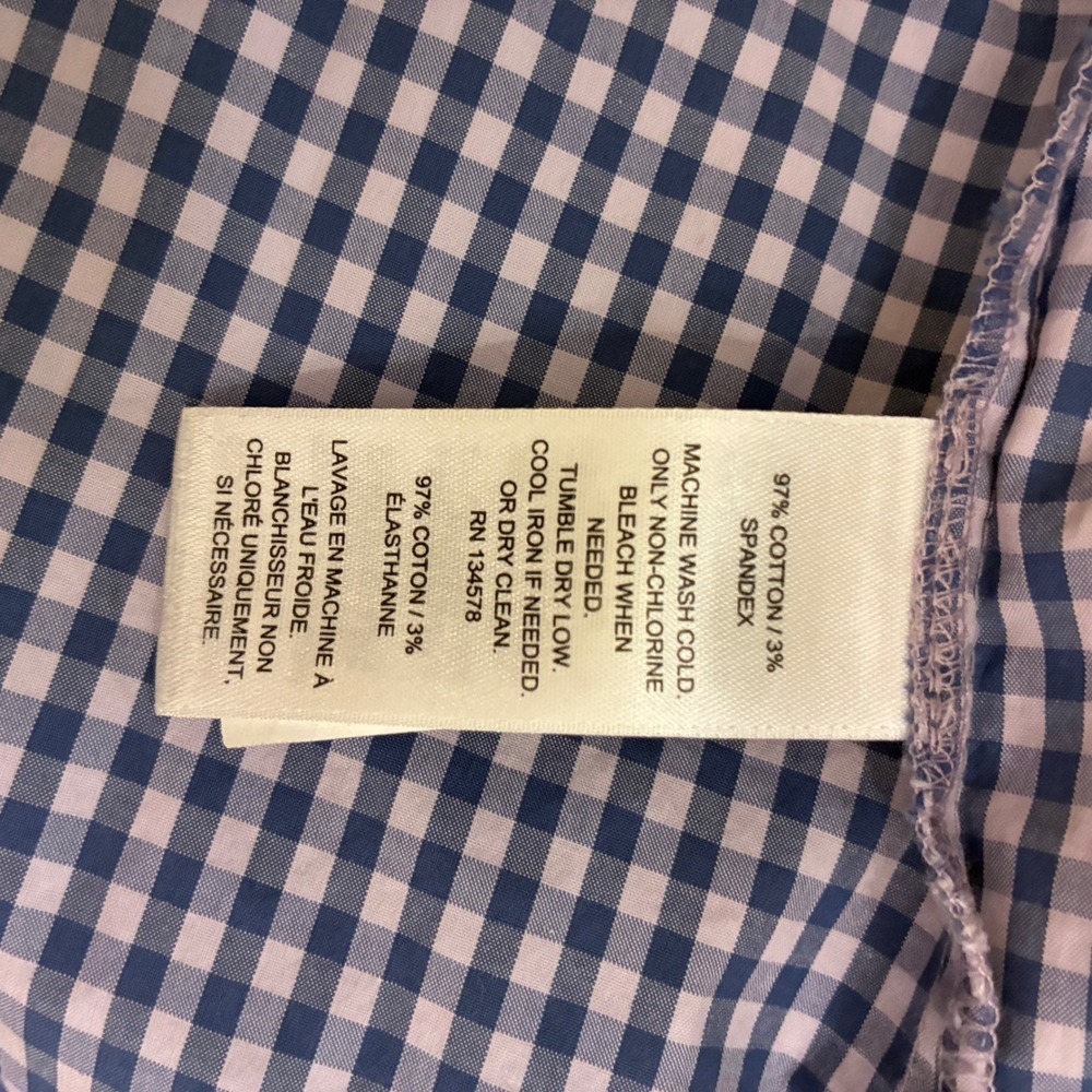 Vineyard Vines Button Up Size 0 Classic blue white‎ gingham top blouse - Picture 8 of 11